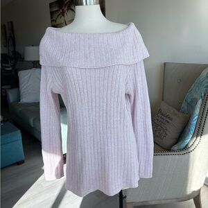 XL - New York & Company Light Pink Off-Shoulder Sweater